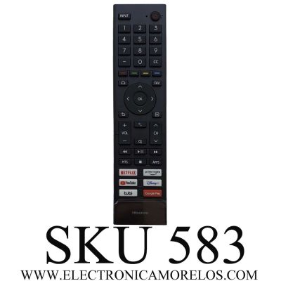 CONTROL REMOTO ORIGINAL PARA SMART TV HISENSE ((NUEVO)) / COMANDO DE VOZ / NUMERO DE PARTE ERF3F80H / ERF3AA80H / 2AVIGBR0001 / IC:25780-2AVIGBR0001 / MODELO 43A6G / 50U6G / 55U6G / 55U8G / 65A6G / 65U7G / 70A6G / 75U6G / 50A6G / 55A6G / 55